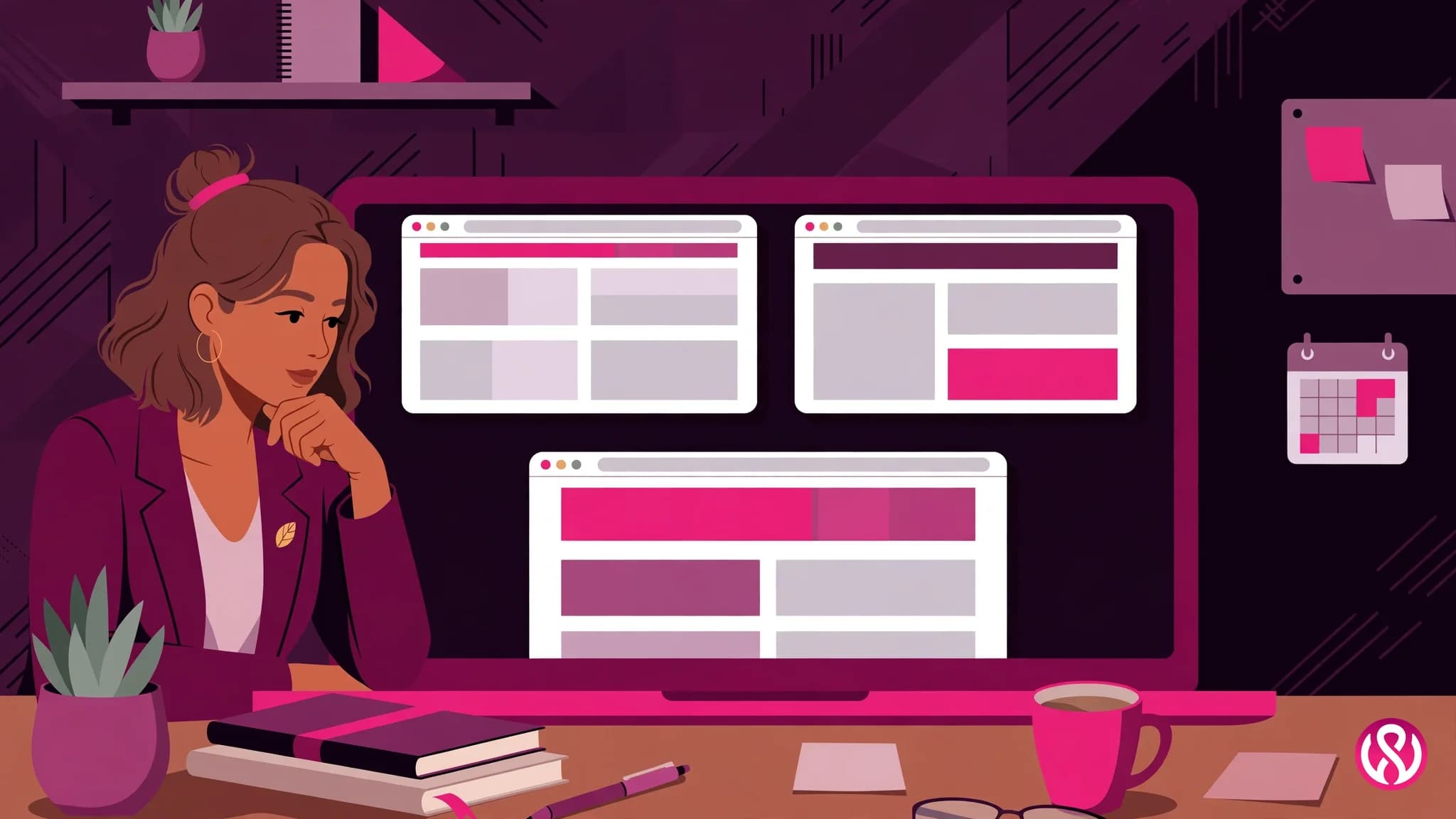 Best website developer: a business owner reviewing developer portfolio websites on a laptop