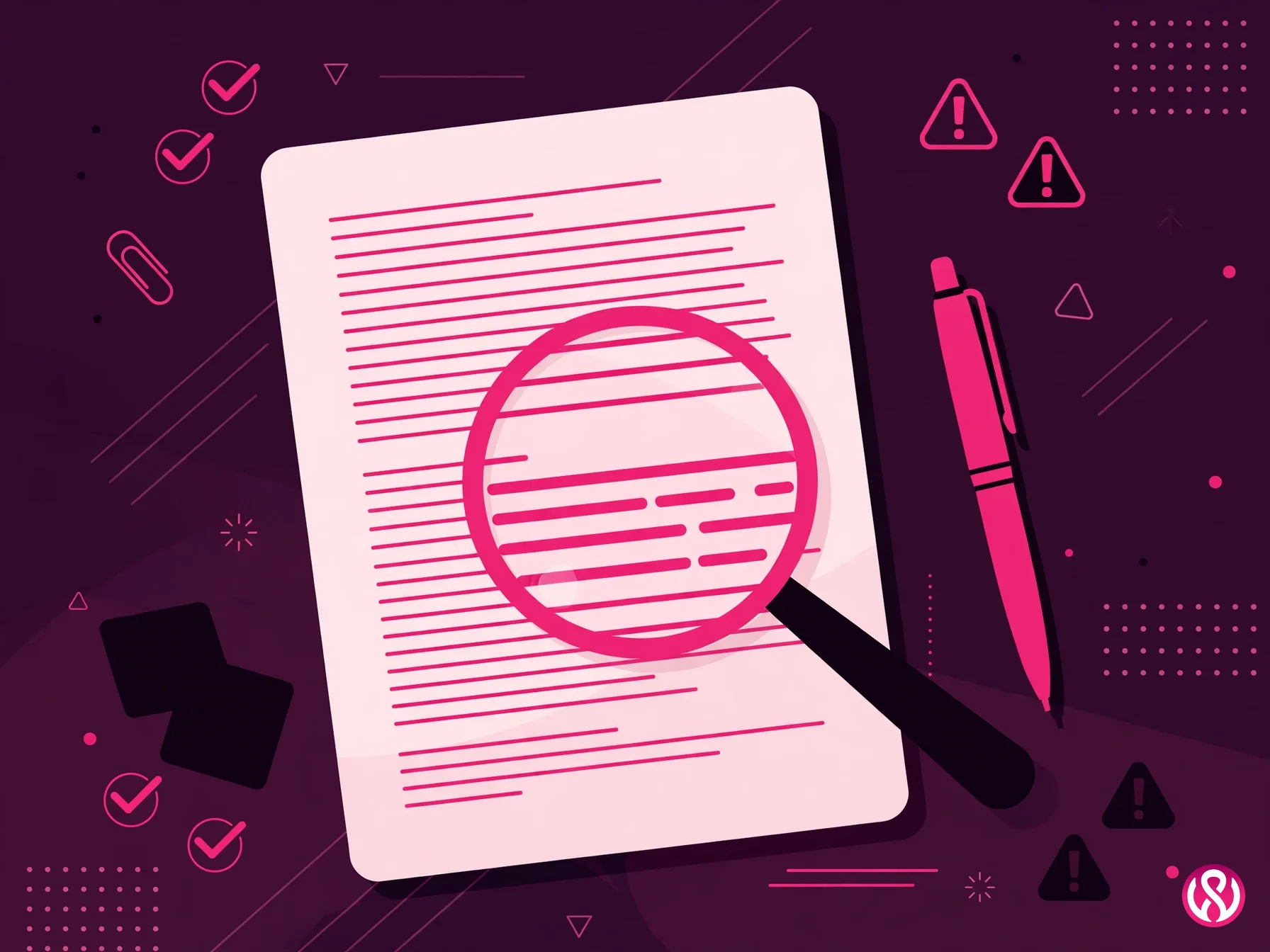 Web developer contract review: examining contract clauses with a magnifying glass for red flags