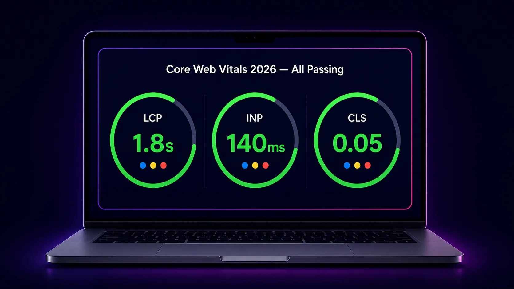 Core Web Vitals performance dashboard
