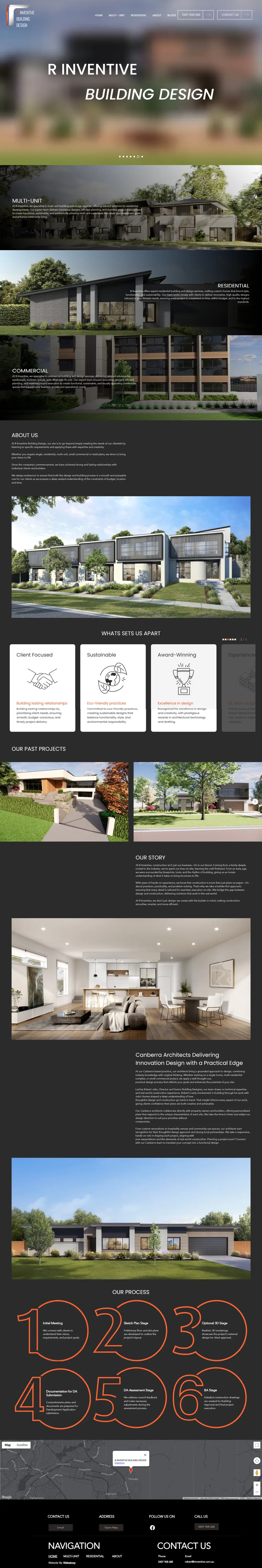 Full page screenshot of the R Inventive website