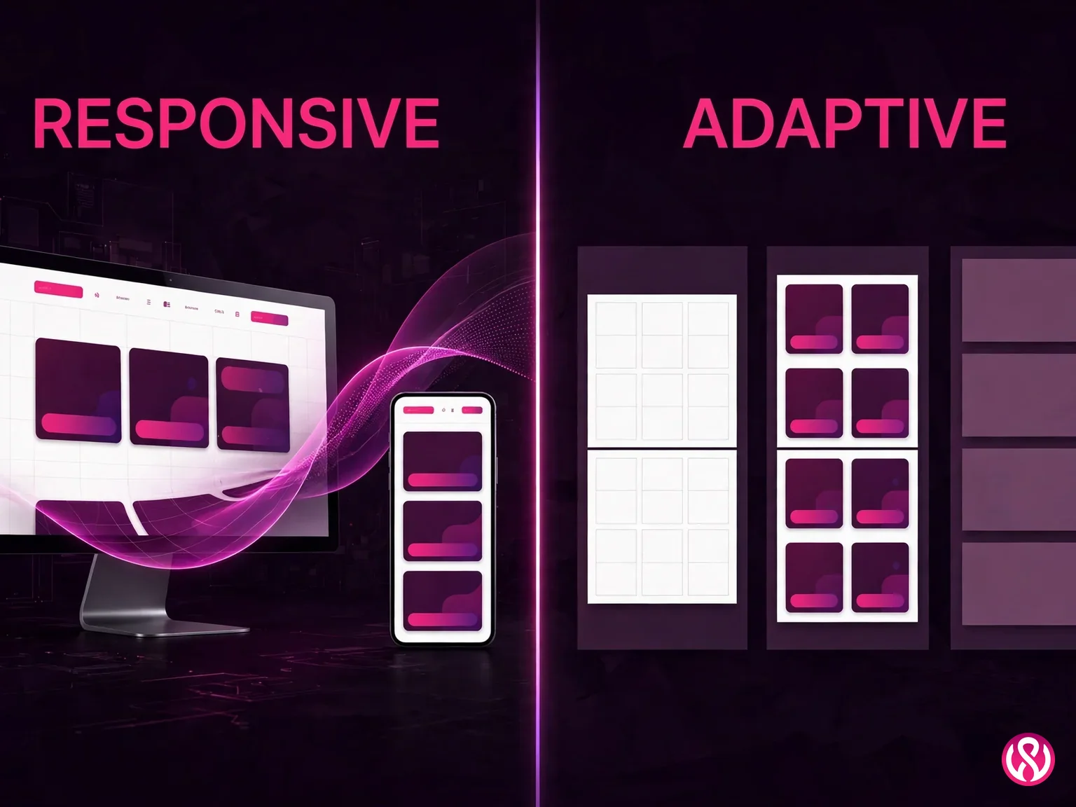 Responsive vs adaptive design compared: one fluid layout against separate fixed mobile layouts