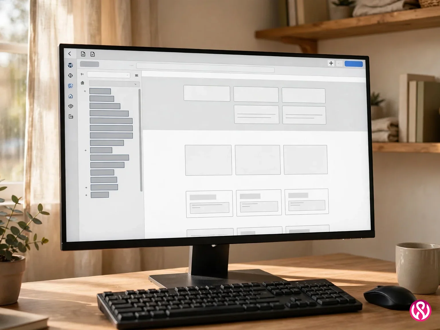 A clean block-editor WordPress build on screen, the approach every Eugene site gets instead of page-builder bloat