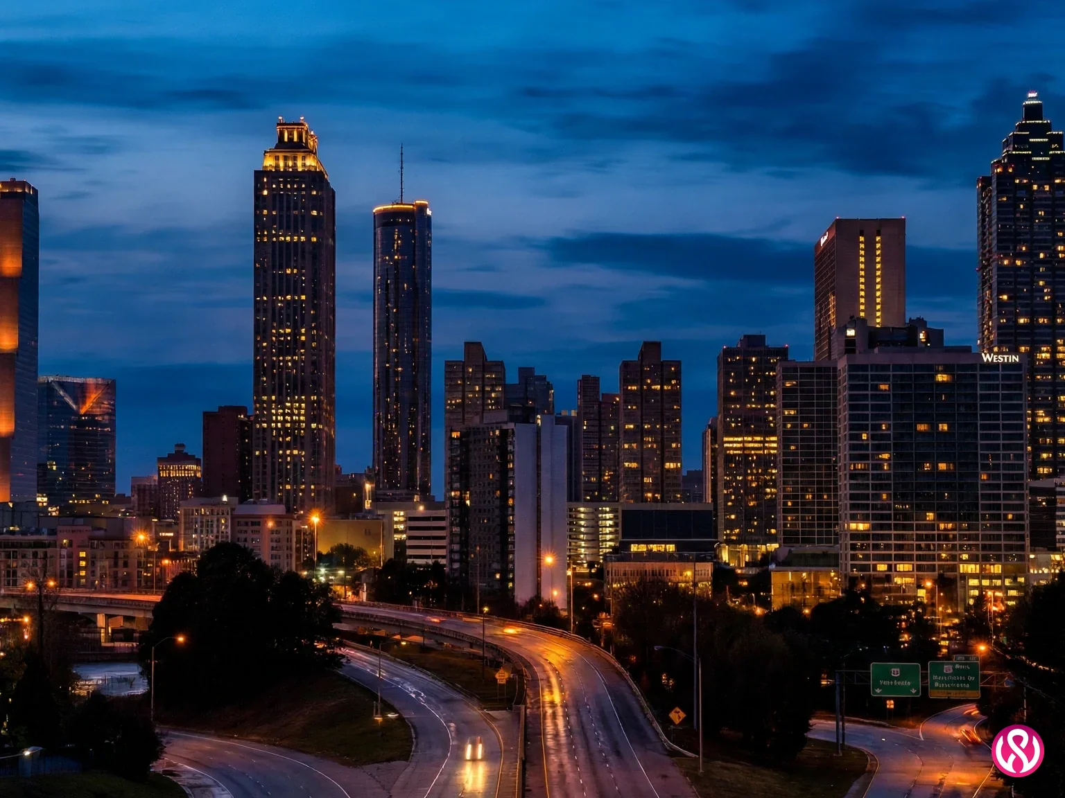 Atlanta skyline at dusk, the market where fixed-price web design undercuts the agency norm