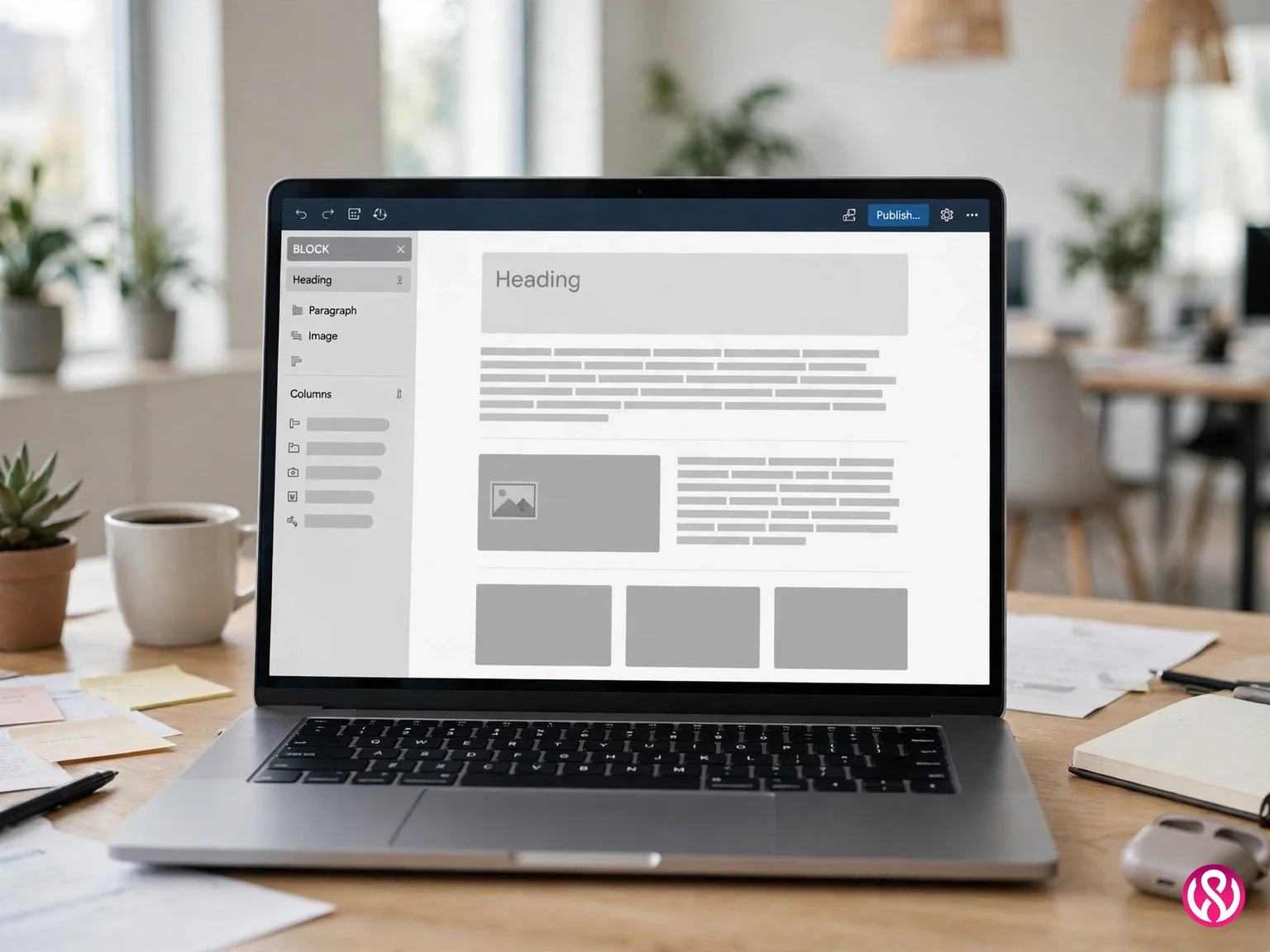 A clean block-editor WordPress build on screen, the approach every Delaware site gets instead of page-builder bloat